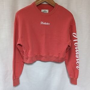 Hollister Coral Crop Sweatshirt